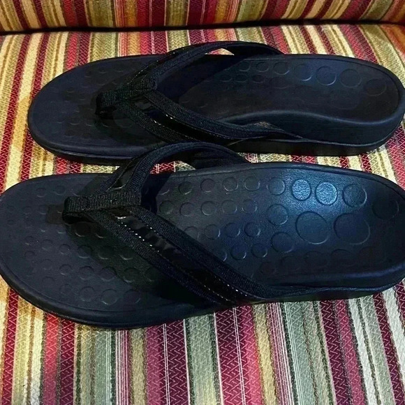 WOMENS ORTHAHEEL BLACK PATENT FLIP FLOP - Picture 4 of 13